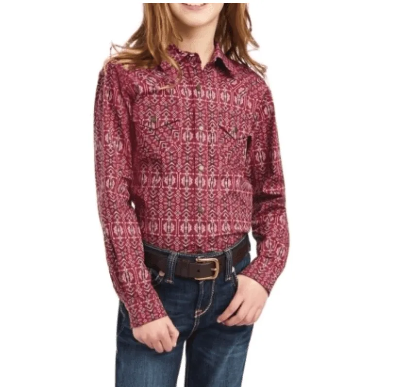 Ariat Girl's REAL Alma Snap Up Long Sleeve Western Shirt 10042241