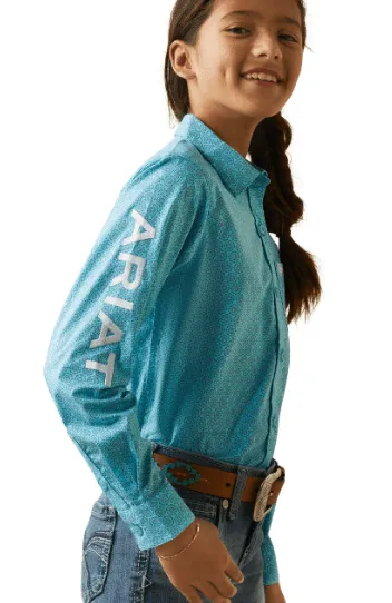 Ariat Girl's Team Kirby Caidan Print Button Up Long Sleeve Western Shirt 10043457