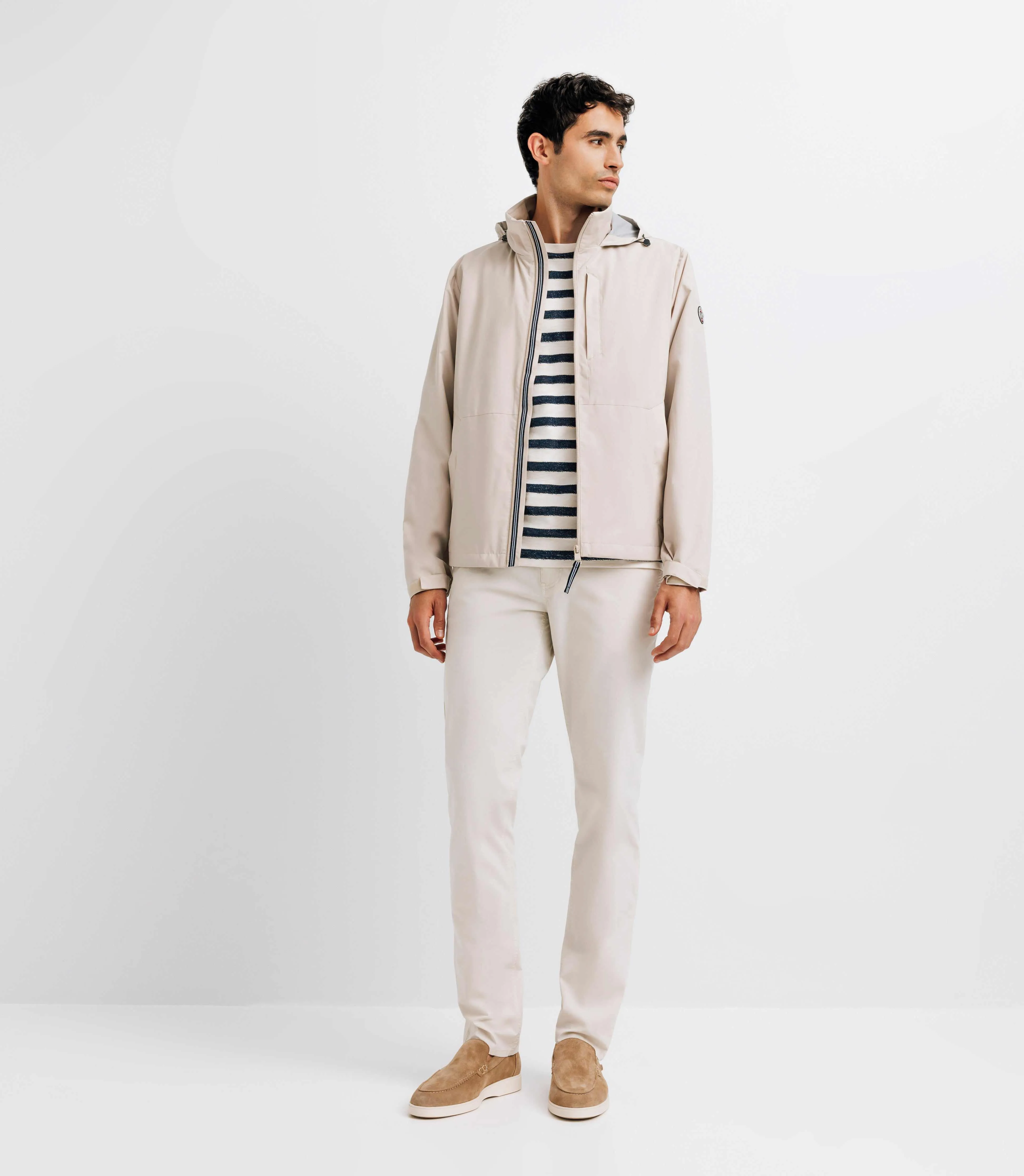 Blouson col montant beige