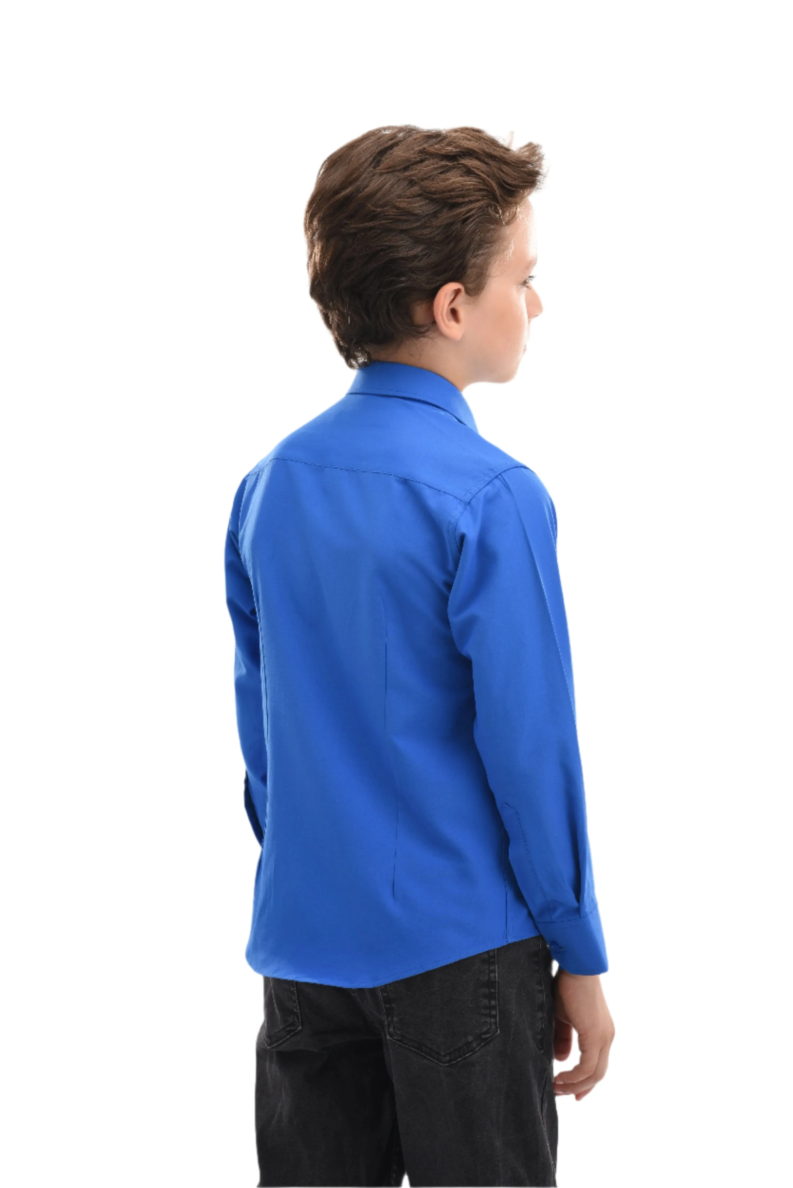 Blue Solid Dress Shirt