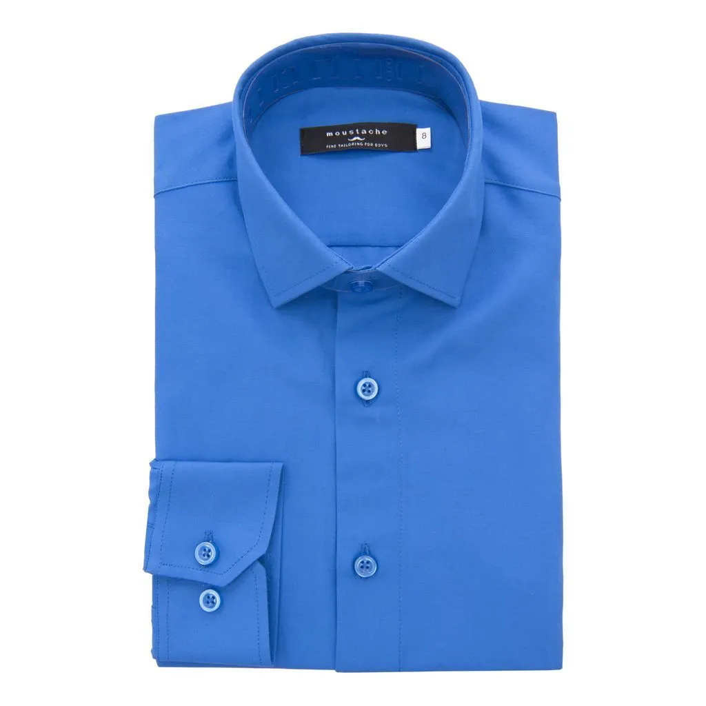 Blue Solid Dress Shirt