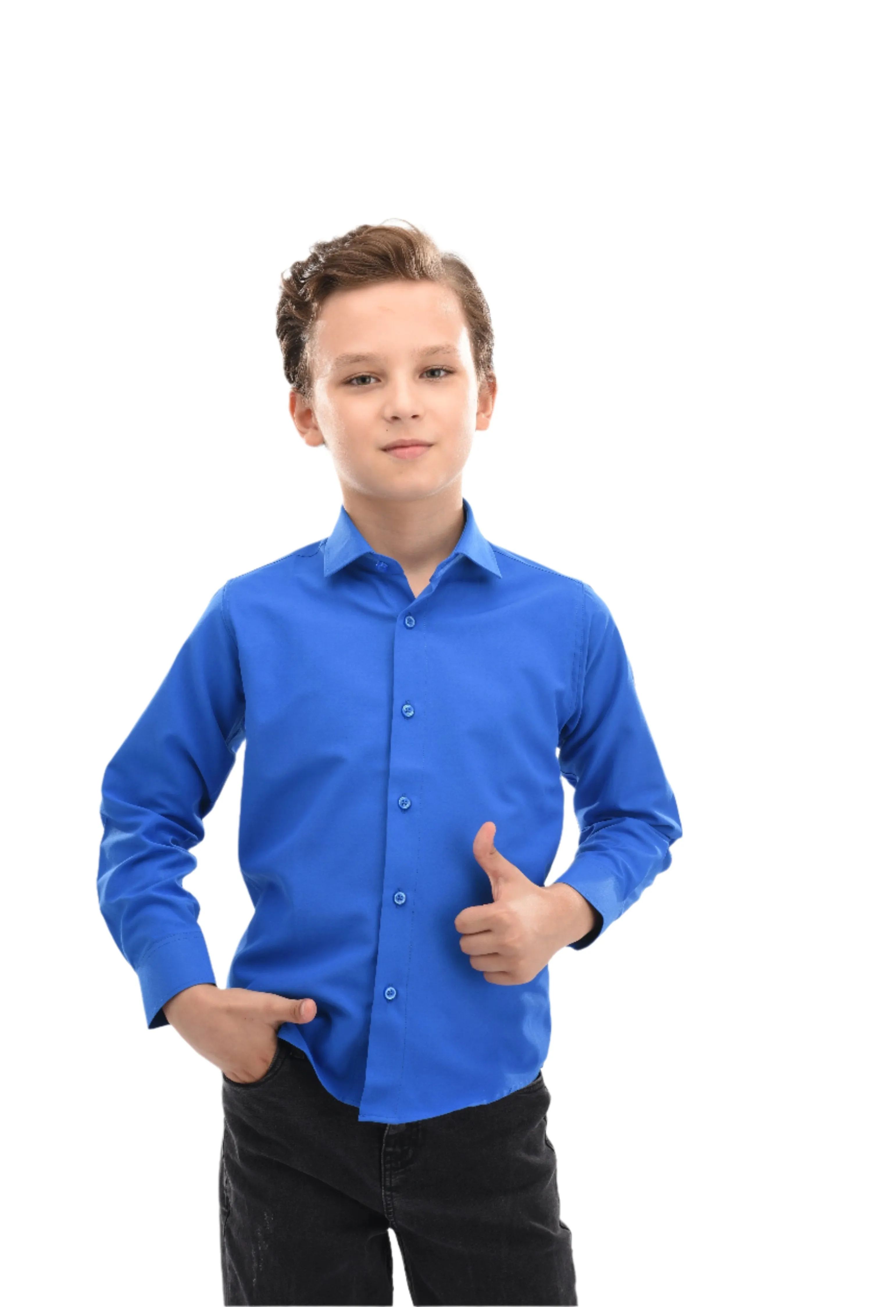 Blue Solid Dress Shirt