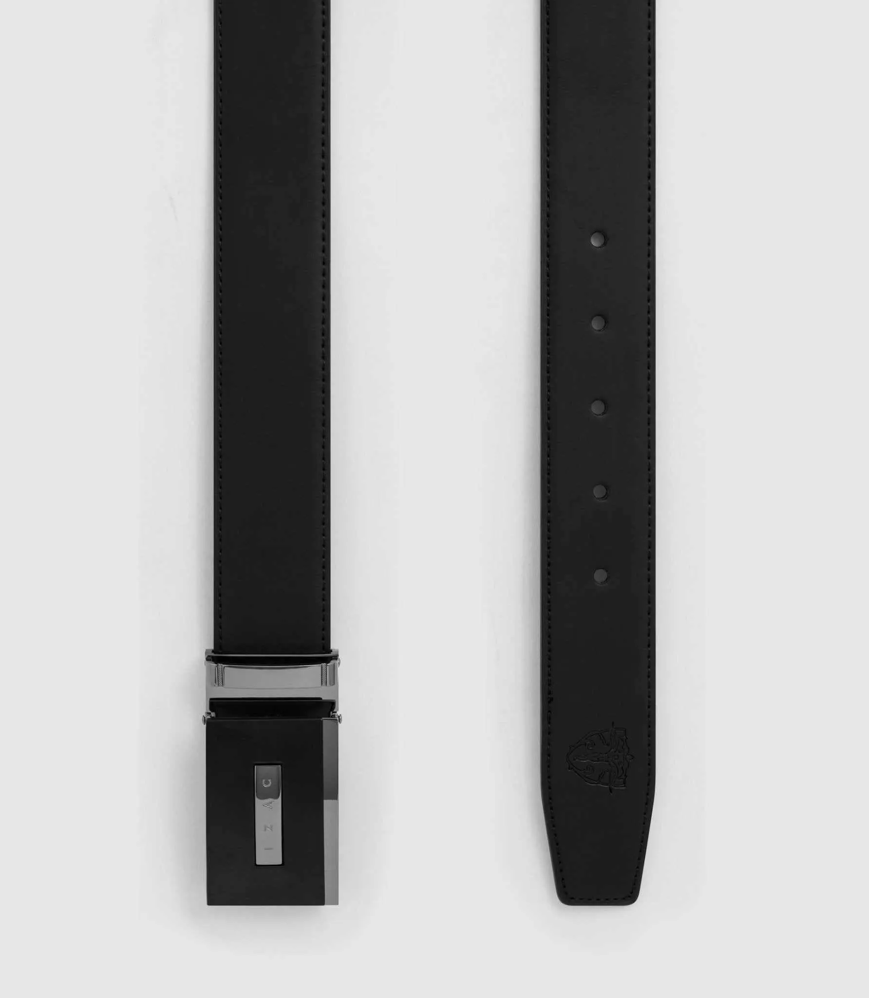 Ceinture réversible 35mm ajustable noire mate et noire CLONE