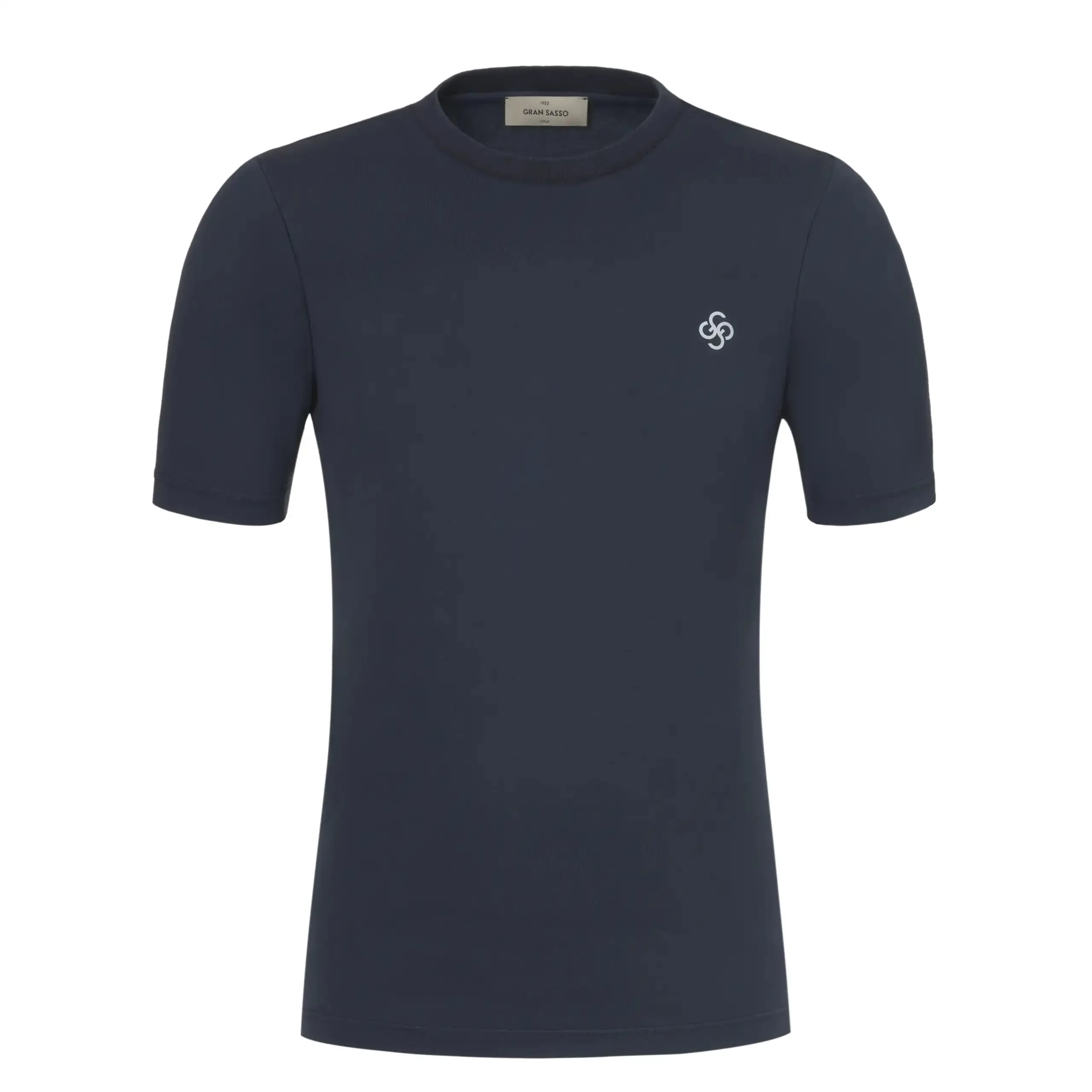 Cotton Crew-Neck T-Shirt in Dark Blue