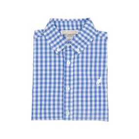 Dean's List Dress Shirt - Barbados Blue Gingham with Worth Avenue White Stork