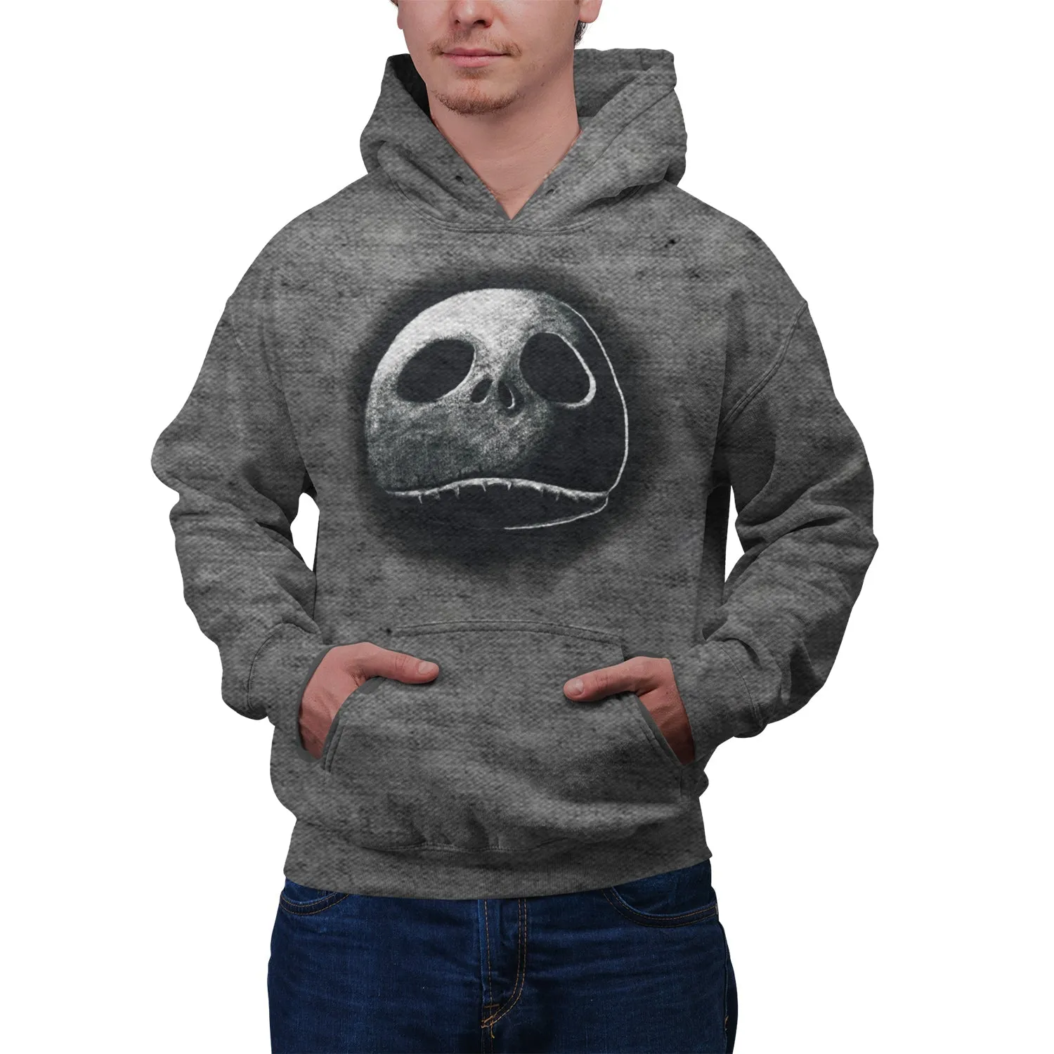 Disney Nightmare Before Christmas Sketch Face Unisex Pullover Hoodie