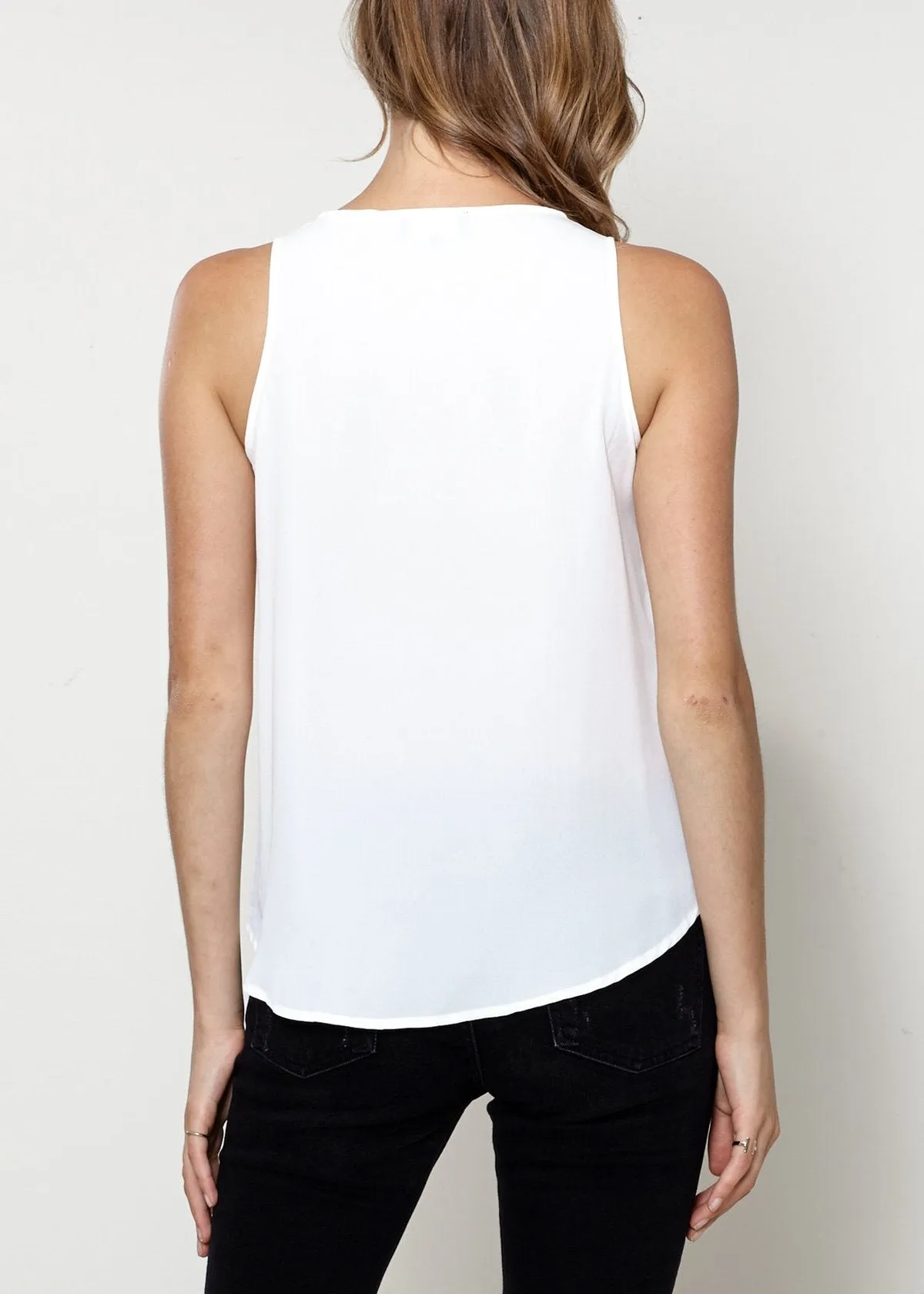 Embellished Accent Sleeveless Top