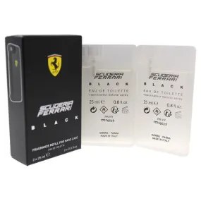 FERRARI BLACK FRAGRANCE REFILL FOR HARD CASE BY FERRARI FOR MEN - 2 X  Eau De Toilette SPRAY (REFILL)