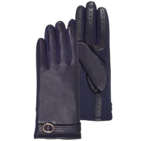 Gants Femme tactiles cuir de mouton Marine