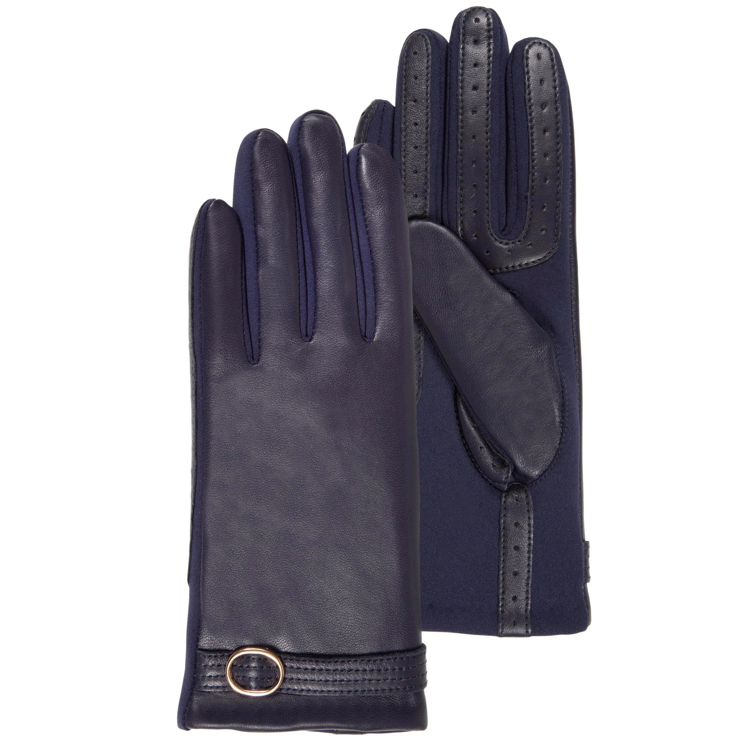 Gants Femme tactiles cuir de mouton Marine