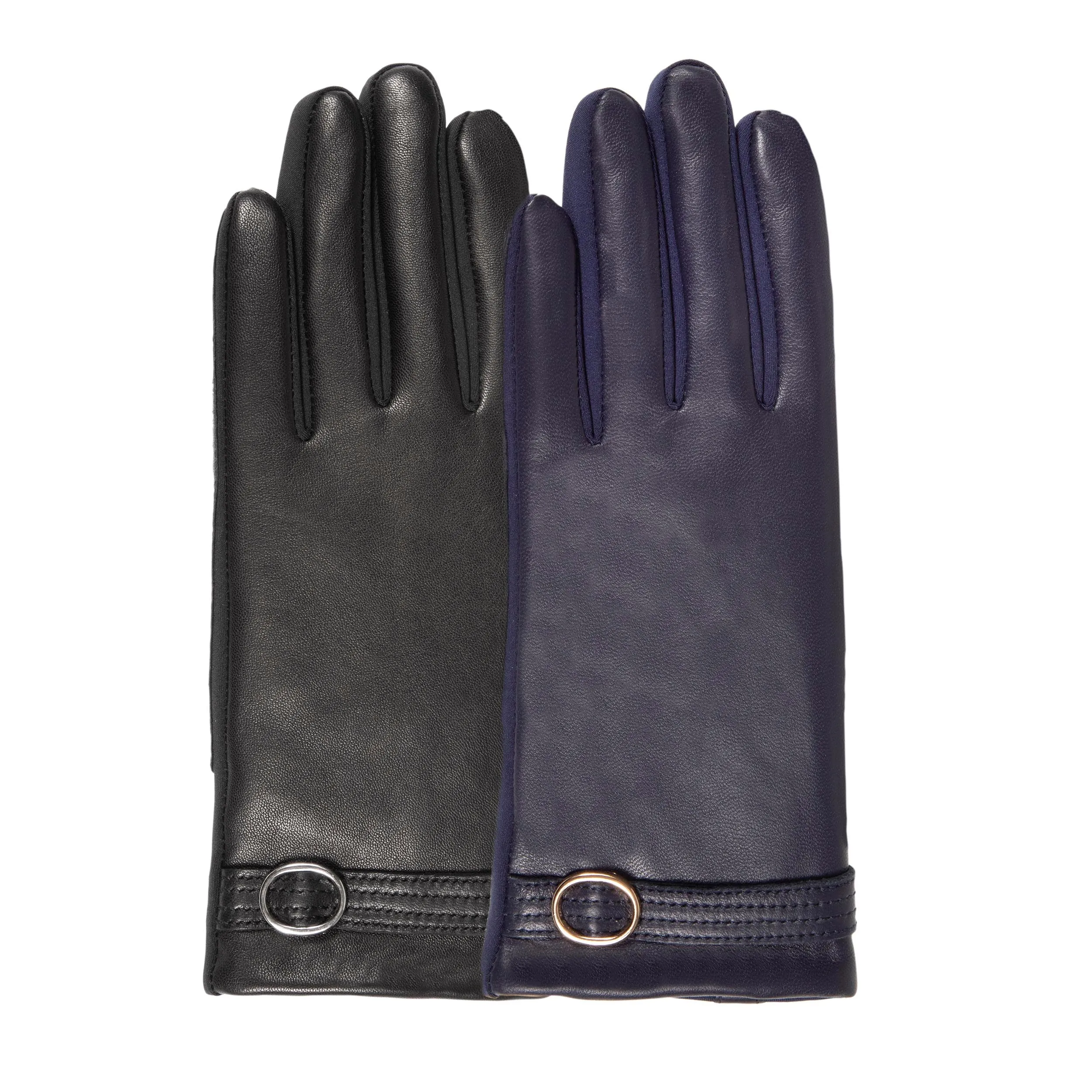 Gants Femme tactiles cuir de mouton Marine