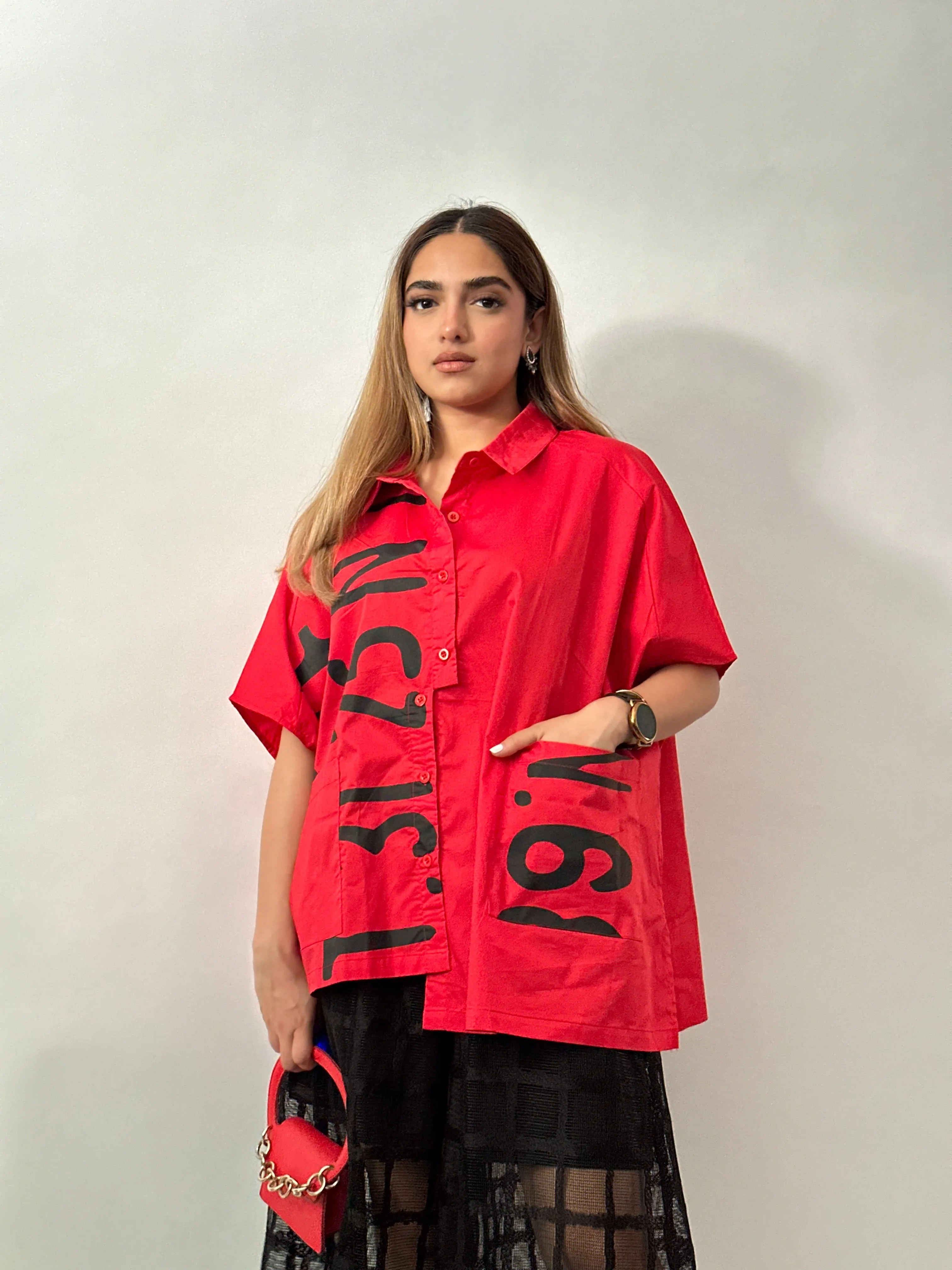 Garnet Glow Oversized Shirt