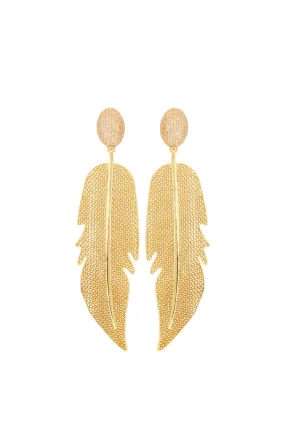 Golden Champagne Gran Pluma Kallpa Earrings