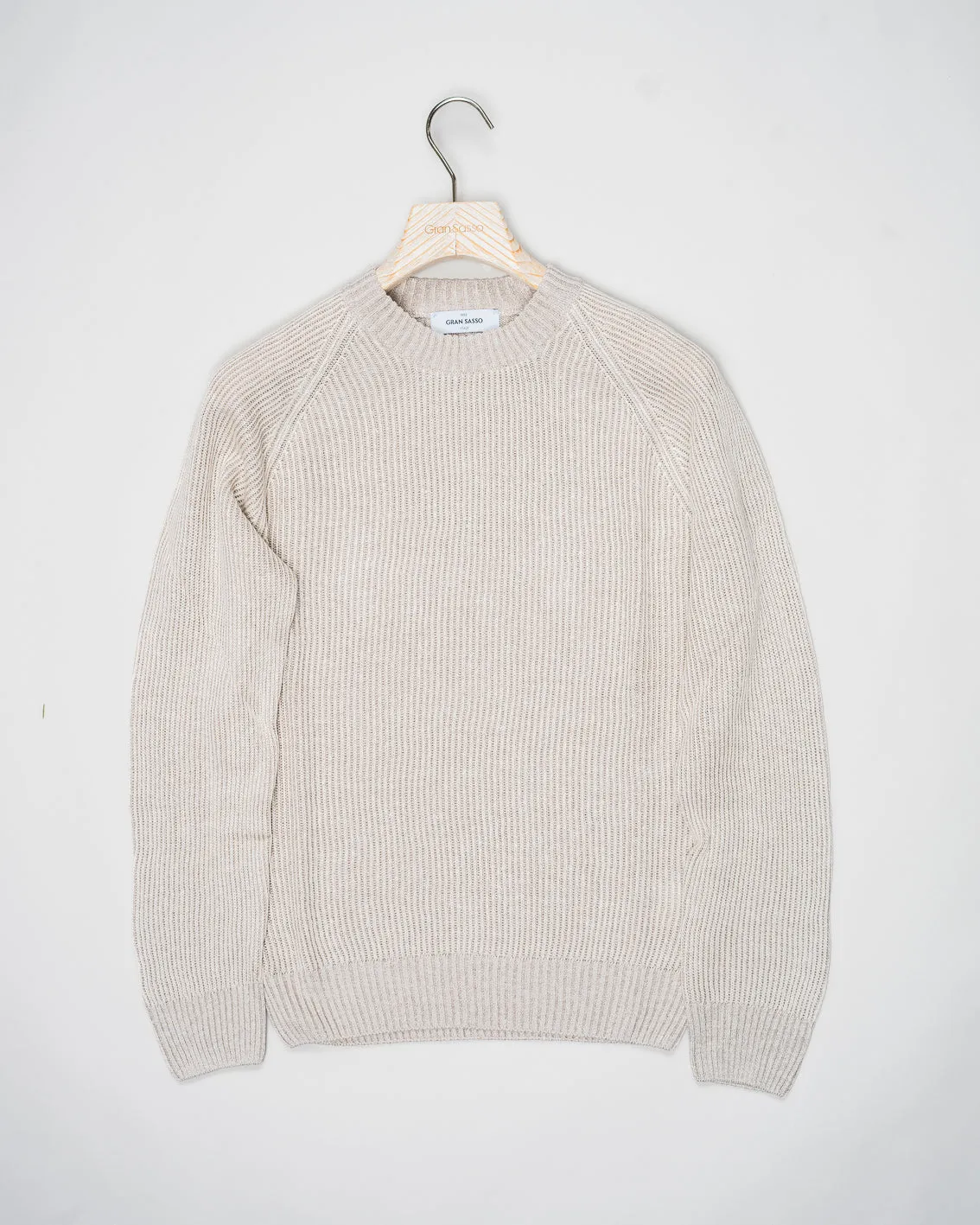 Gran Sasso Ribbed Raglan Knit / Light Taupe