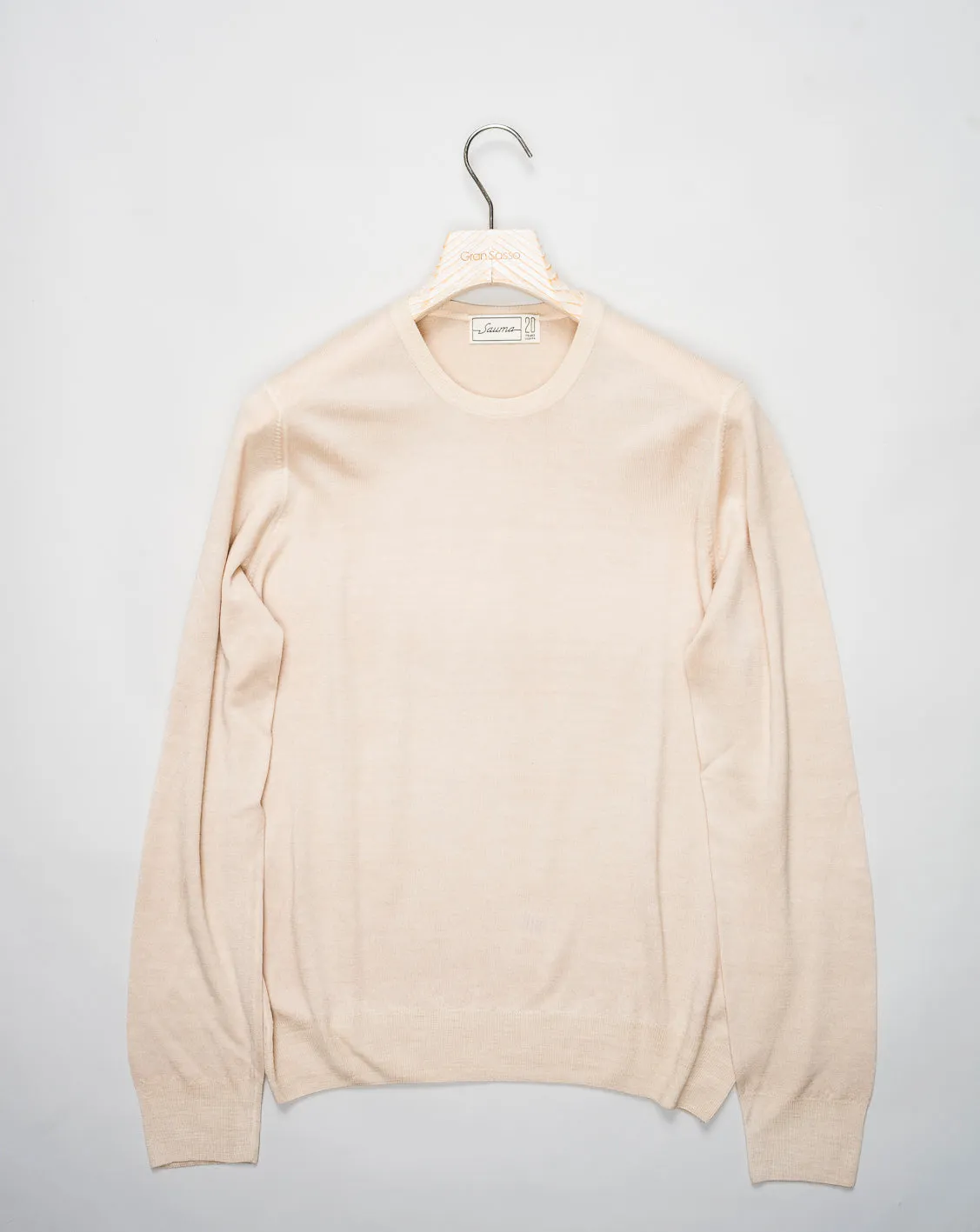 Gran Sasso Sauma 20th Anniversary Vintage Merino Crew Neck / Light Beige