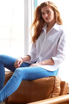 Keller High Shirttail White Poplin Shirt