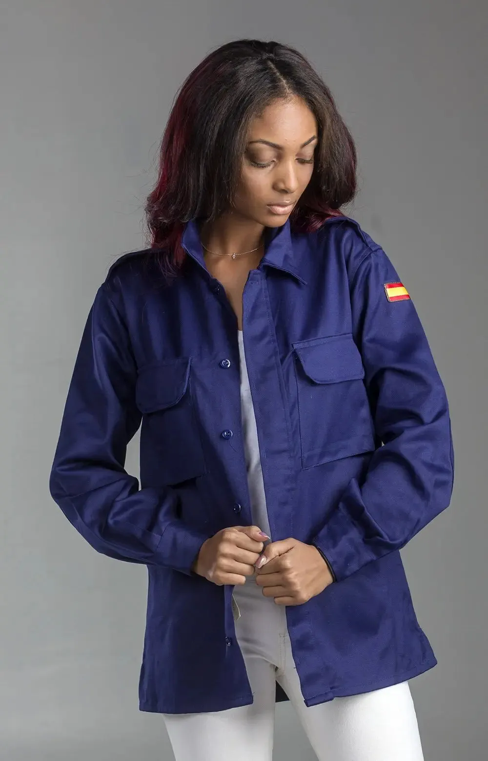 Ladies Navy Blue Military Style Shirt