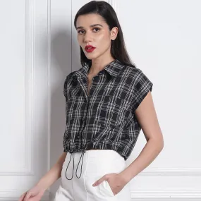 Layla Short Sleeves Plaid Top