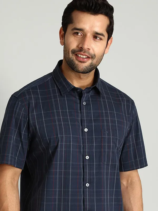 Men Checked Half Sleeve Cotton Blend Shirt