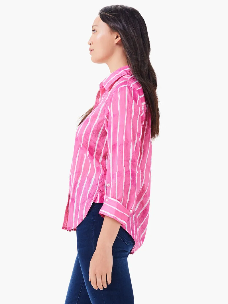 Stylish NIC ZOE Watercolor Stripe Design Girlfriend Shirt