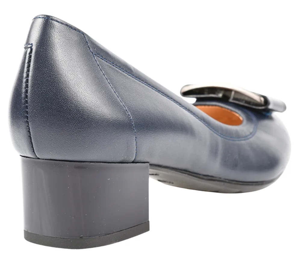 Pantofi eleganti, dama, BIOECO, 5632 1570-355 bleumarin, piele naturala, cu toc