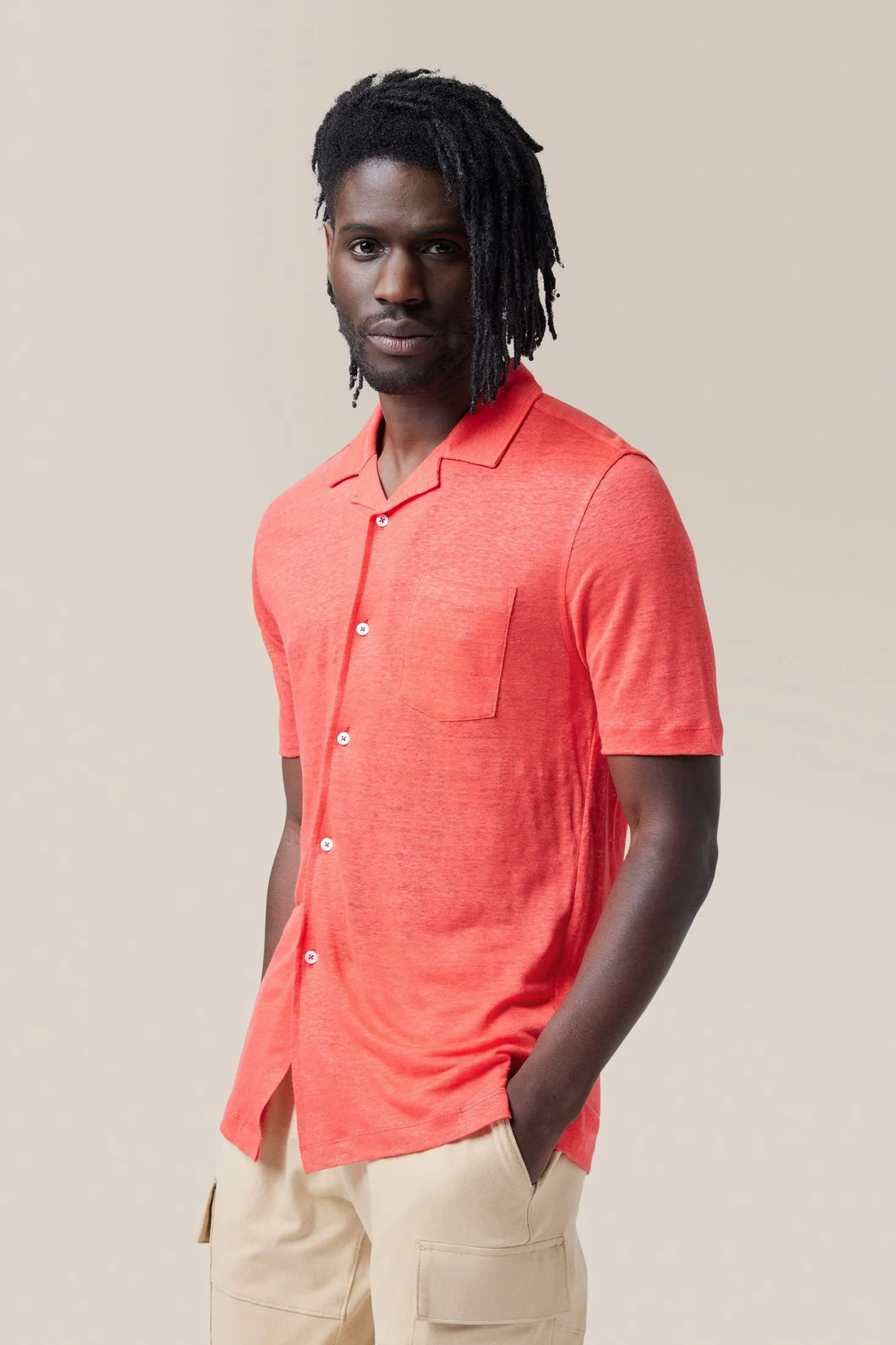 Short Sleeve Camp Shirt | Linen