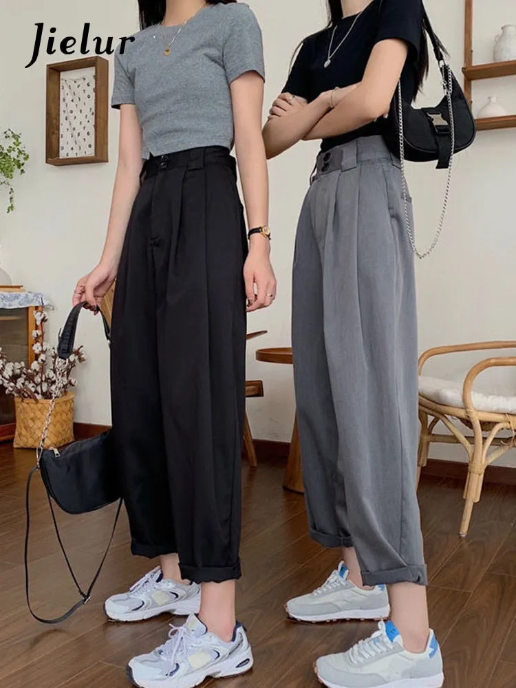 Wenkouban Straight Pants Women Bf Style Chic Trendy Ankle-Length Trousers Summer New All-Match College Classic Teens Pantalones Hot