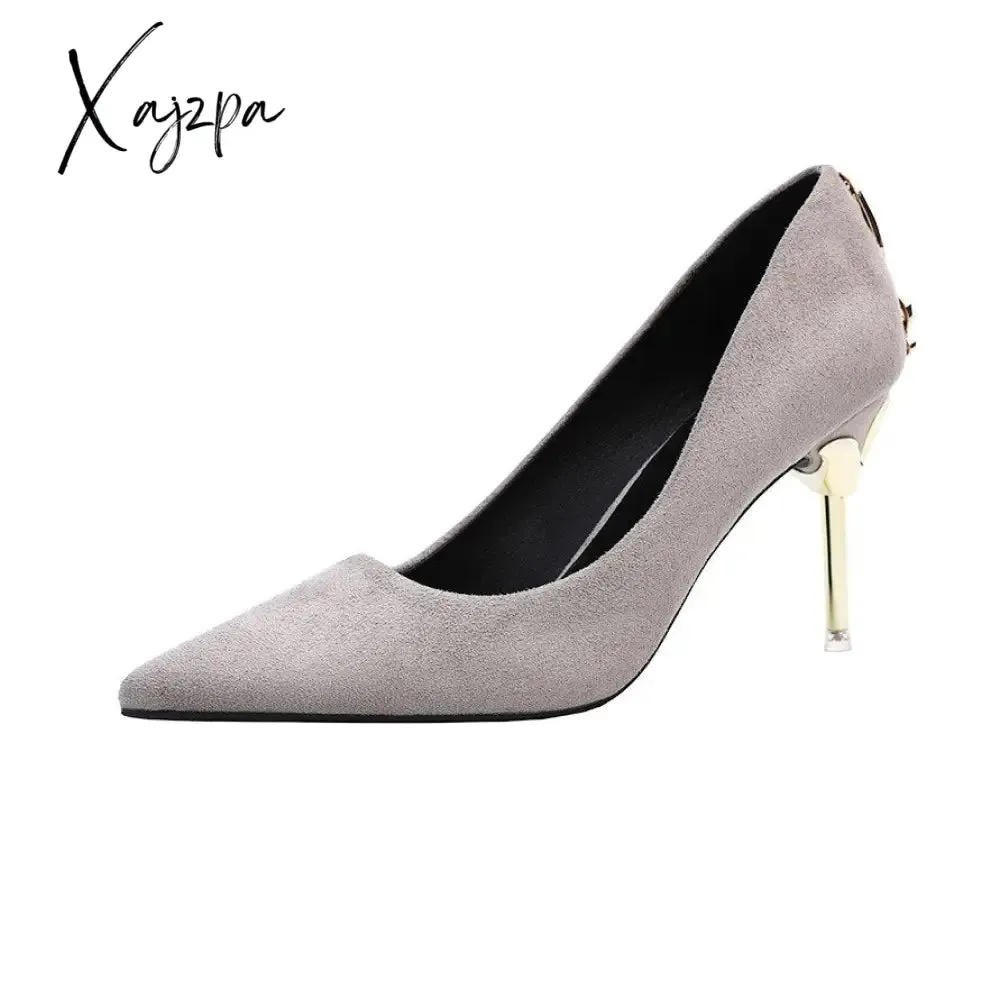 Xajzpa - Ladies High Heels Women Shoes Pumps High Heel Stiletto Sexy Wedding Shoes Woman 2023 Pumps Black Red tacones mujer