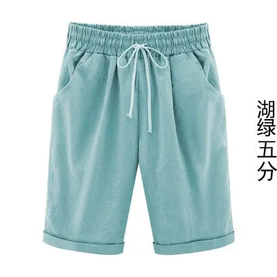 Yeknu Shorts Women's Shorts Summer Casual Drawstring Elastic Short Trousers bermuda Shorts For Women Plus Size Women's Clothing