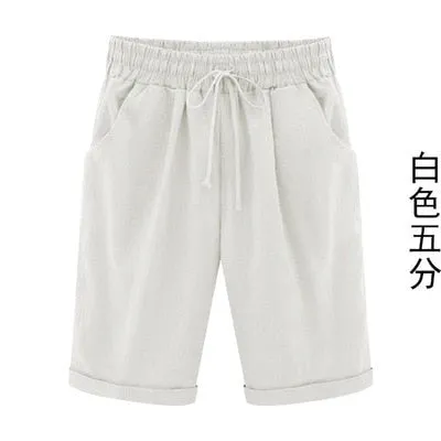 Yeknu Shorts Women's Shorts Summer Casual Drawstring Elastic Short Trousers bermuda Shorts For Women Plus Size Women's Clothing