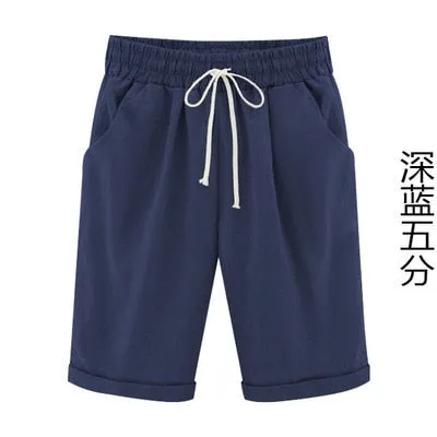 Yeknu Shorts Women's Shorts Summer Casual Drawstring Elastic Short Trousers bermuda Shorts For Women Plus Size Women's Clothing