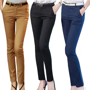 Yeknu Women Pencil Pants Autumn High Waist Ladies Office Trousers Casual Female Slim Bodycon Pants Elastic Pantalones Mujer