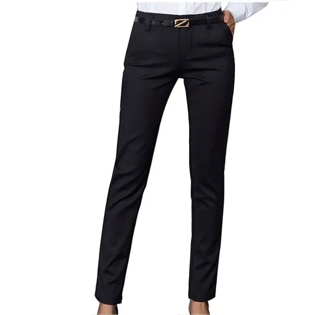 Yeknu Women Pencil Pants Autumn High Waist Ladies Office Trousers Casual Female Slim Bodycon Pants Elastic Pantalones Mujer